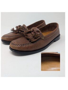Cole Haan Tassel Loafers Shoes Mens 9.5 Leather Brown Boat